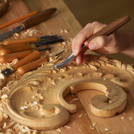 Someone doing detailed woodwork